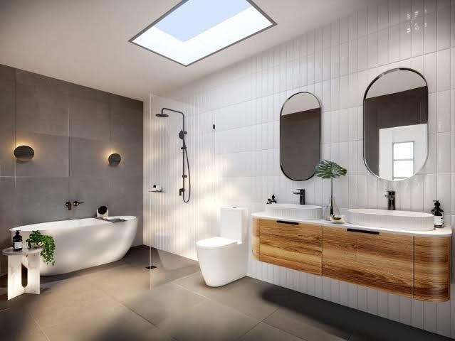 Completed contemporary bathroom by Autograph
